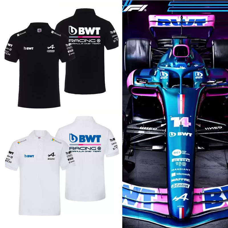 F1賽車服短袖T恤男POLO衫翻領短袖適用於梅賽德斯賓士BWT車隊