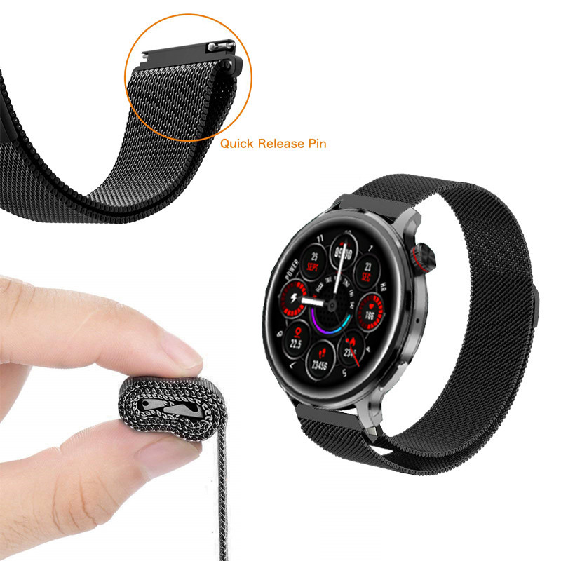 North EDGE GT6 PRO 智能手錶錶帶不銹鋼錶帶適用於 North EDGE GT5 PRO 智能手錶腕帶手