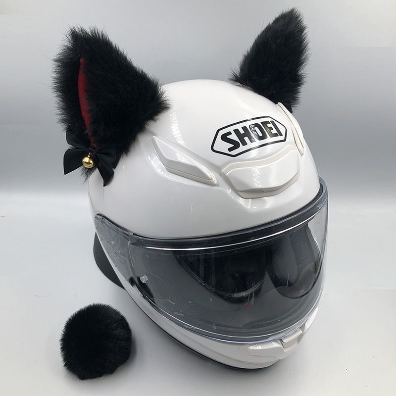 裝飾  頭盔裝飾   貓耳朵豪華版機車電動車機車滑雪外賣改裝配件