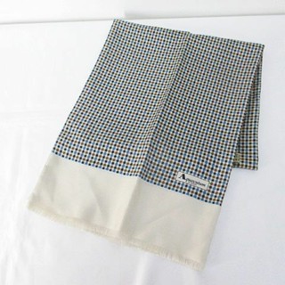 Aquascutum Q M披巾 圍巾格子佈 格紋 圍巾 多 絲綢 日本直送 二手
