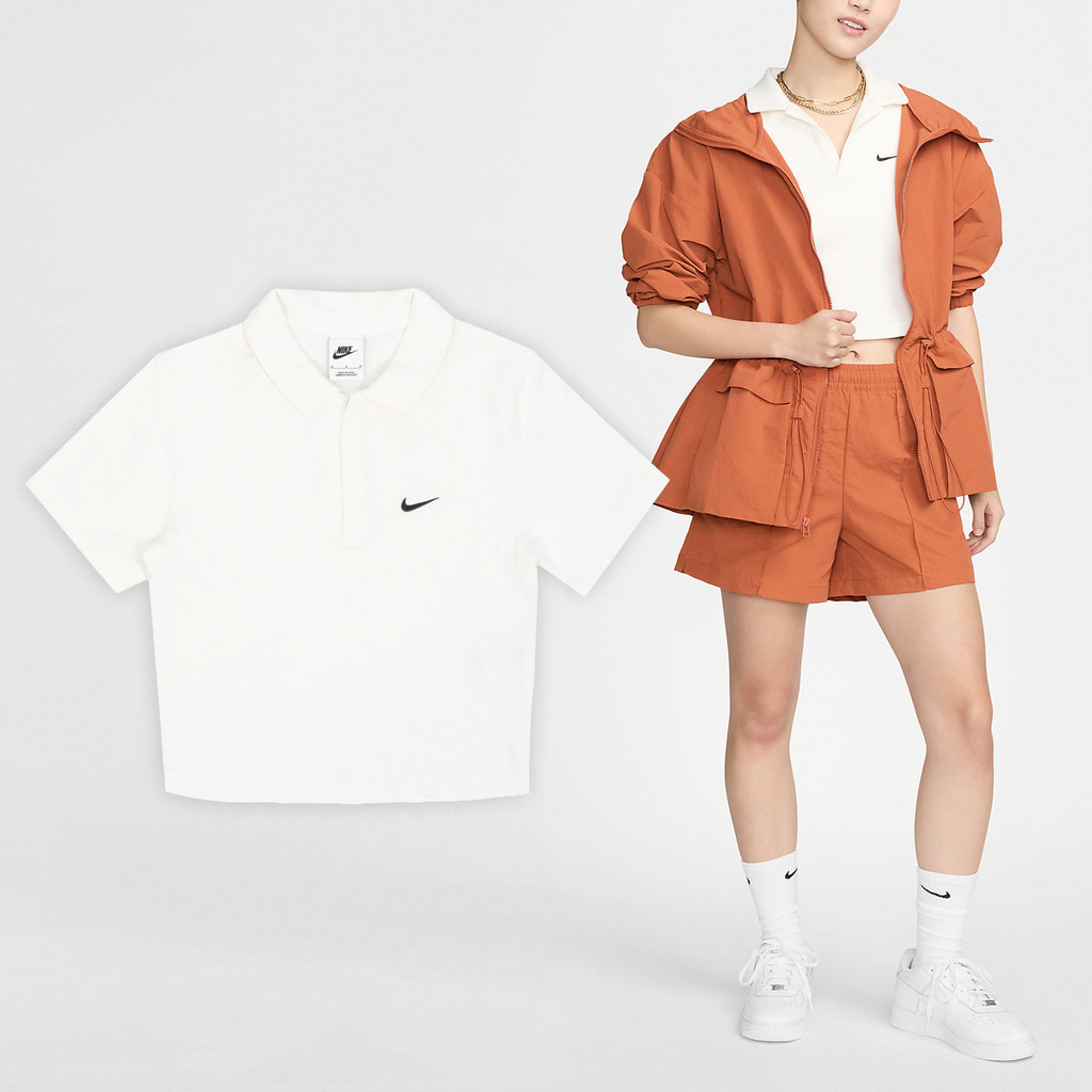 Nike 短袖 NSW Polo衫 女款 象牙白 短T [ACS] DV7885-133