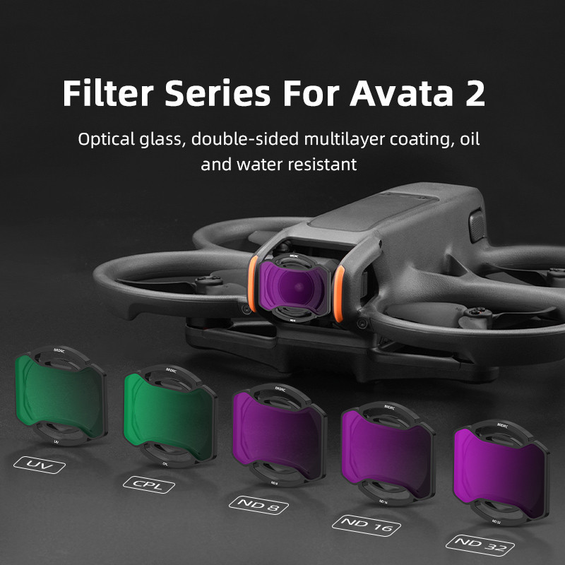 適用於DJI Avata 2 ND濾鏡套裝ND8/UV多層高清防摔濾鏡減光鏡 Avata 2相機鏡頭ND濾鏡CPL偏光鏡
