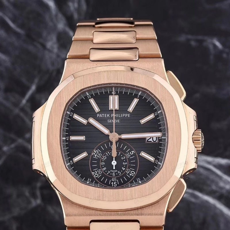 【B.D】PATEK' Watch 鸚鵡螺5980R藍盤40.5毫米 自動機械男款 18K玫瑰金 運動系列全金