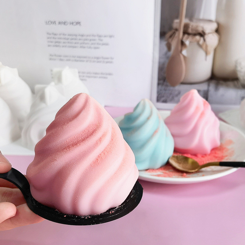 螺旋法式甜點慕斯蛋糕矽膠模具DIY旋轉雪糕布丁果凍冰激凌烘焙模具