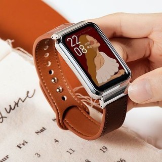 適用於 Samsung 三星 Galaxy Fit3 SM-R390 雙釘皮錶帶 簡約時尚 個性百搭 手腕帶