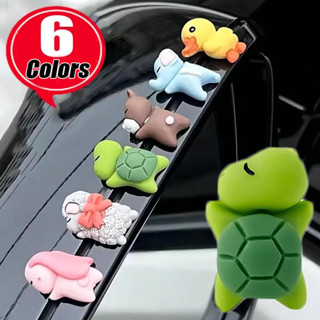 睡覺的動物裝飾品 - 汽車儀表板裝飾 - 可愛的龜鴨兔 - 迷你樹脂雕像 - 桌面盆栽裝飾 - DIY 桌面工藝品 -