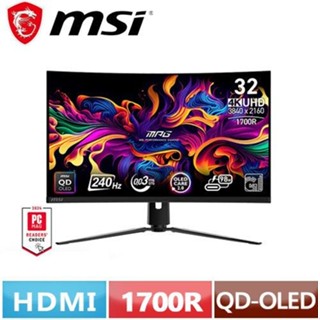 MSI微星 32型 MPG 321CURX QD-OLED HDR 4K 1700R 曲面電競螢幕原價32900(省42