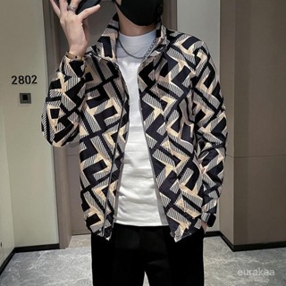 【優質現貨】潮牌痞帥夾克男韓版潮流修身立領外套2023新款春秋季男士休閒褂子