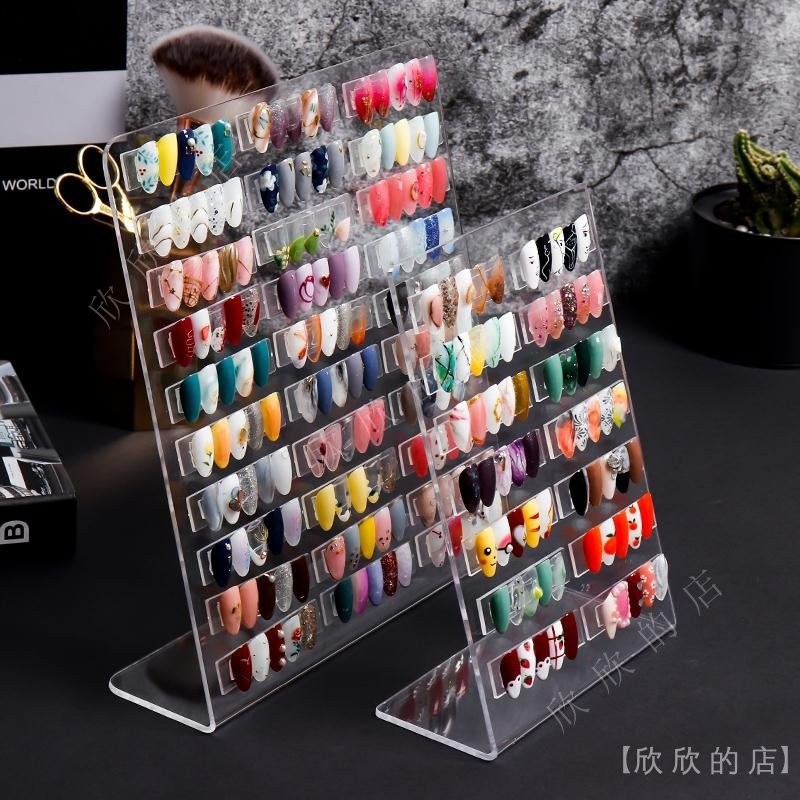 【2萬人收藏】亞剋力美甲作品展示闆美甲直播展示闆甲片作品展示美甲色闆收納架