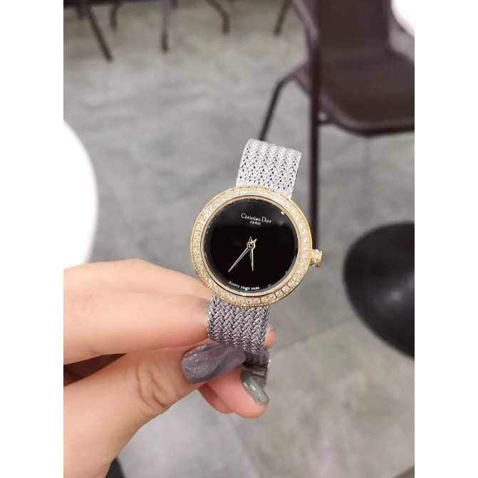 迪奧 Dior 女士網眼錶帶創意手錶鑽石套裝