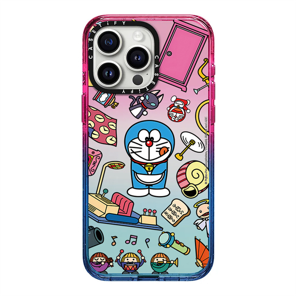 哆啦夢 Casetifg 品牌哆啦A夢棉花糖手機殼帶盒適用於 iPhone 15 11 12 13 14 Pro Max