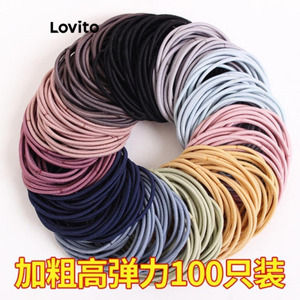 Lovito 休閒素色 50 件無縫百搭簡單女式髮帶 LFA18617