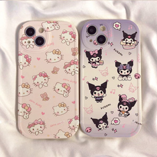 漸變全屏 Kuromi HelloKitty 矽膠手機殼適用於 iPhone 11 12 13 14 15 plus P