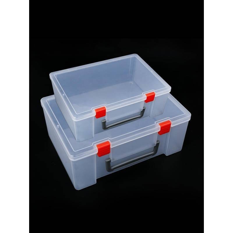 塑膠盒零件盒收納盒工具收納美術工具箱透明盒子扁收納盒透明盒
