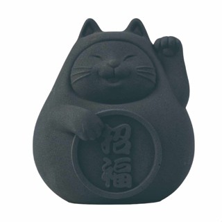 氺の尼 泥研製所胖胖招福貓/ 6cm/ 單入/ 炭錢黑 eslite誠品