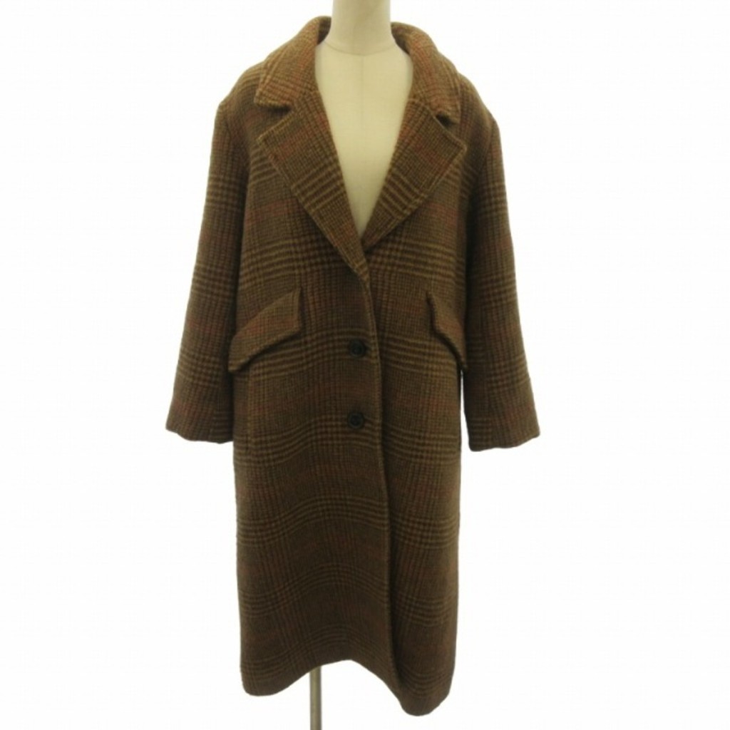BRAUN MOUSSY夾克外套羊毛 格子佈 棕色 日本直送 二手