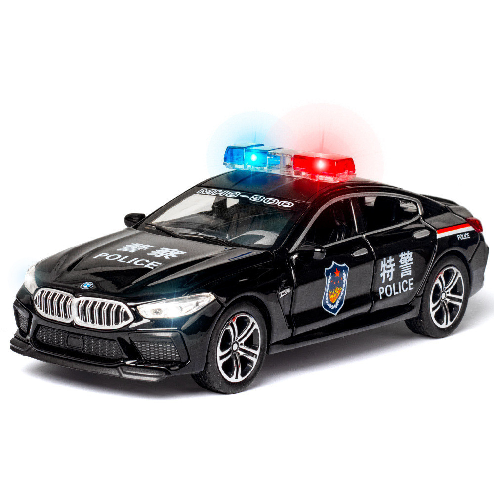 仿真M8警車1:32聲光回力合金汽車模型擺件兒童玩具車批發男孩禮物