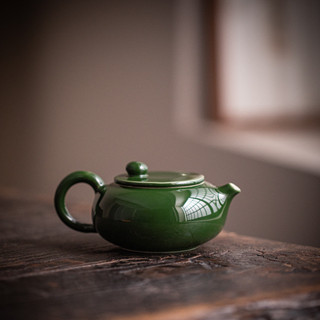 墨綠復古手工過濾球小容量茶壺家用陶瓷功夫茶具泡茶壺