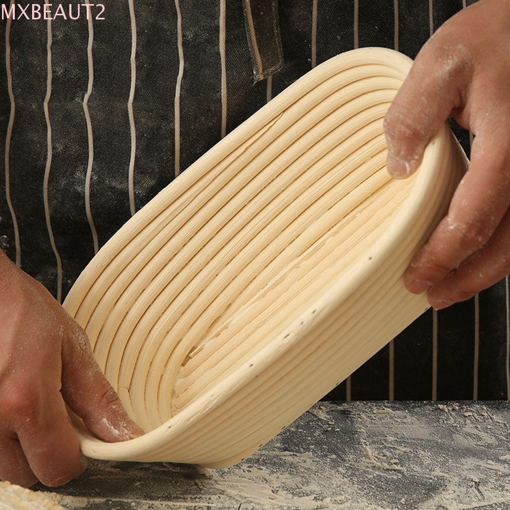 MXBEAUT2柳條藤籃橢圓形手工製作的麵包發酵烘焙用品班納頓Brotform