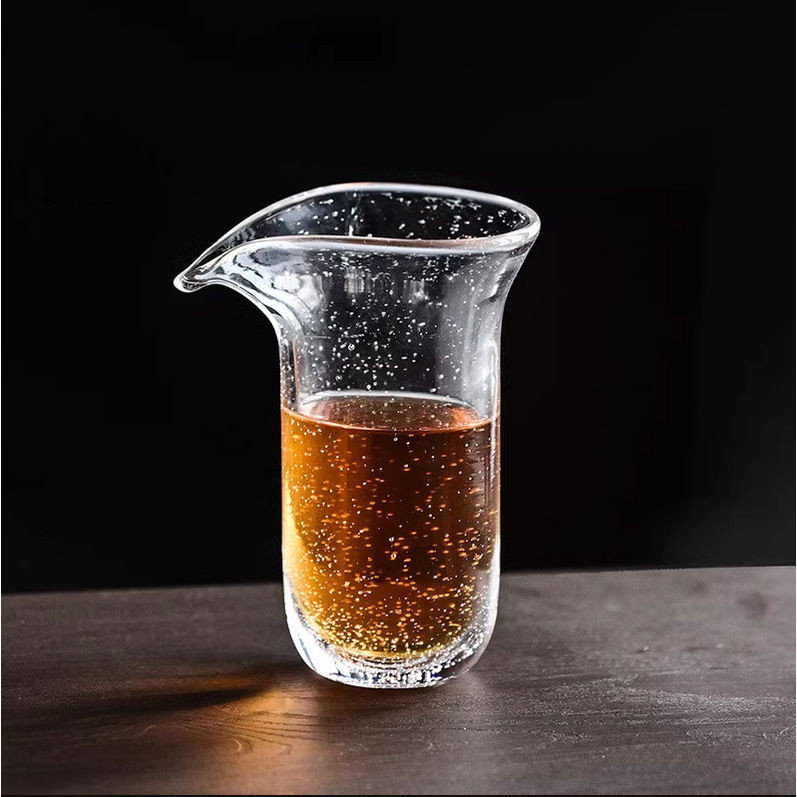 水晶玻璃手工氣泡雨露公道杯高檔單個分茶器加厚耐熱無耳茶海茶具