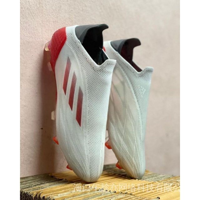 男式 X Speedflow 白色紅色金屬 FG 足球戶外透氣靴中性尺碼 39-45