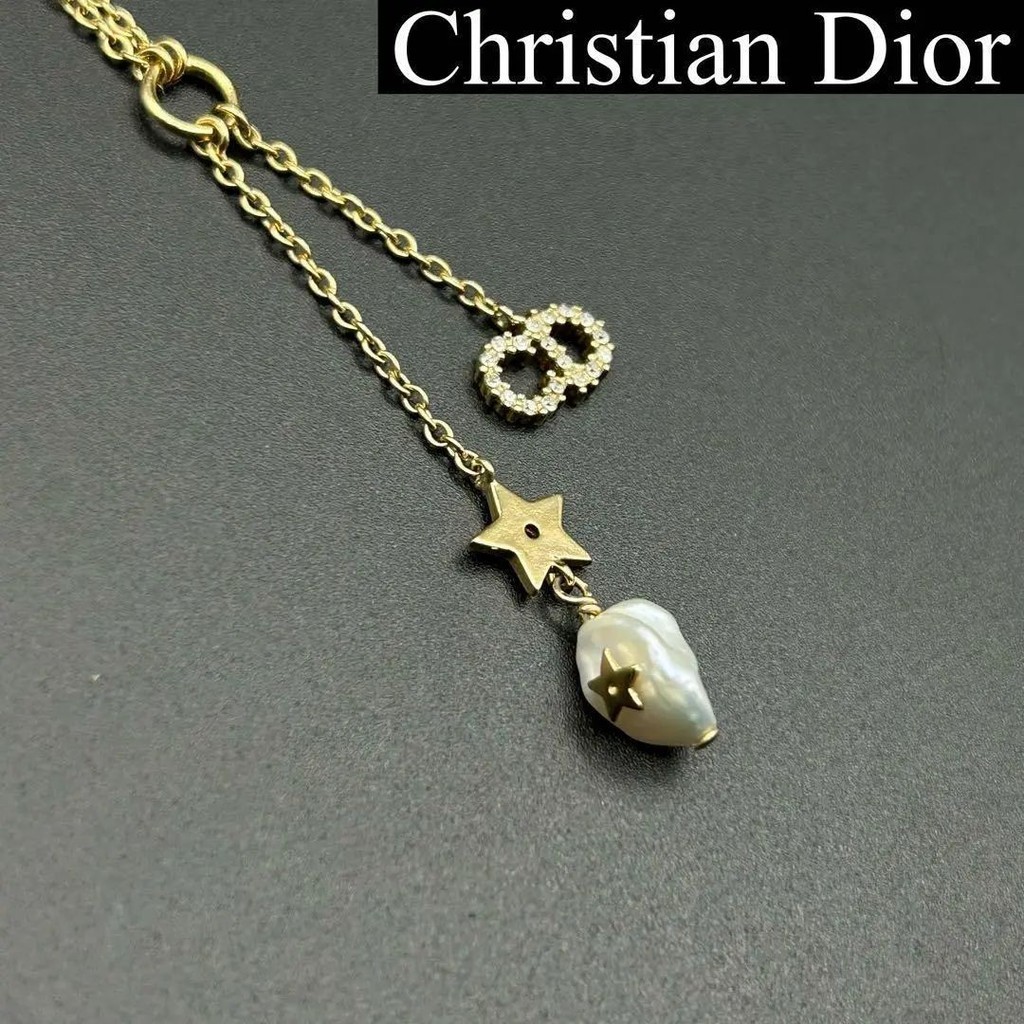 Dior 迪奧 項鍊 D Shiny-d 金色 珍珠 星星 mercari 日本直送 二手