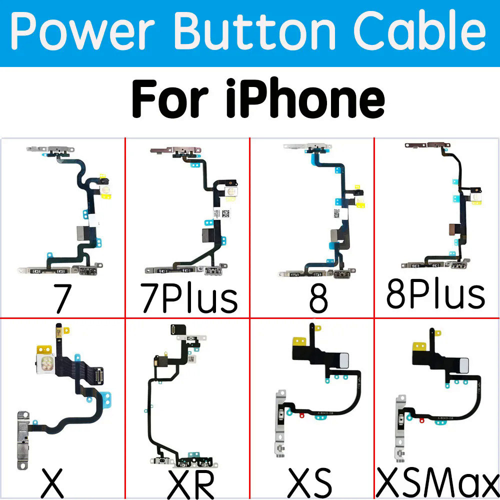 適用於 iPhone 7 7P 8 8 Plus X XR Xs Max 開關電源的電源按鈕 Flex 帶閃光燈麥克風排