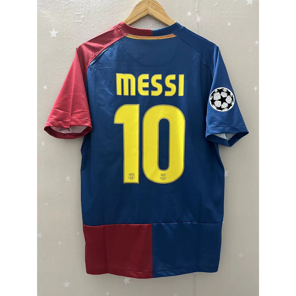 08-09 巴塞羅那頂級品質主場復古足球球衣定制 T 恤足球球衣 HENRY MESSI A+++ 質量