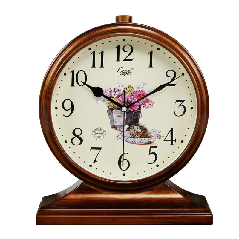 歐式復古座鐘田園客廳鐘錶創意床頭時鐘臥室靜音檯鐘石英鐘
