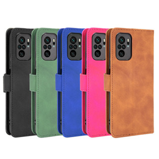 小米 Redmi 紅米Note10 4G手機套紅米 Note 10S磁扣翻蓋多卡糟膚感牛皮紋皮套素面色書本式防摔手機殼