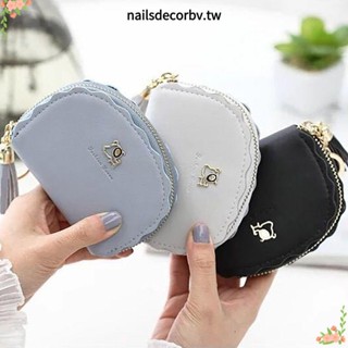 NAILSDECOR信用卡Holoder,拉鍊帶流蘇鑰匙圈錢幣錢包,可愛的狗裝飾PU皮革錢包錢袋