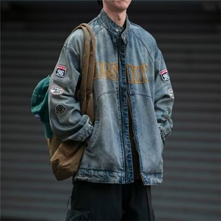 【HOT 本舖】男裝 牛仔外套男2025春秋季新款潮牌痞帥水洗夾克流行潮流炸街青年衣