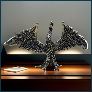 微型黃銅鳳凰雕像火焰鳳凰辦公桌裝飾古董寵物收藏藝術工藝品生活 decfeyemy