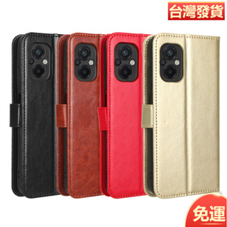 適用小米Poco M5手機殼Xiaomi Poco M4 5G手機皮套翻蓋瘋馬紋插卡