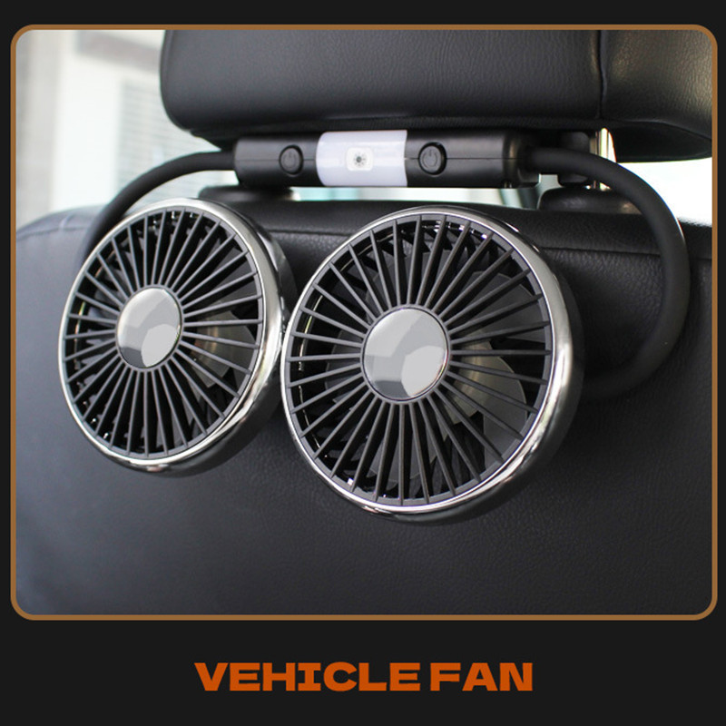 【免運】汽車風扇 車用座椅雙頭電風扇 涼風扇 汽車後排風扇 帶燈軟管風扇 360°旋轉車用風扇 USB風扇 手持風扇