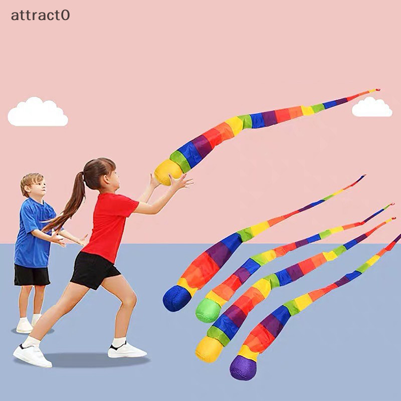 Attact幼兒園手拋球沙袋雨球趣味玩具絲帶軟球訓練體能戶外道具兒童玩具tw