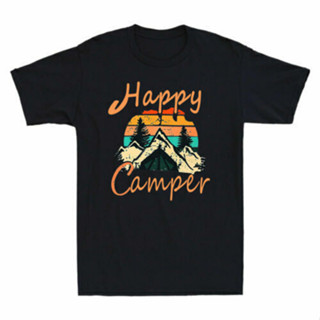 Happy Camper 露營酷徒步旅行復古襯衫 T 恤短袖 T 恤全新