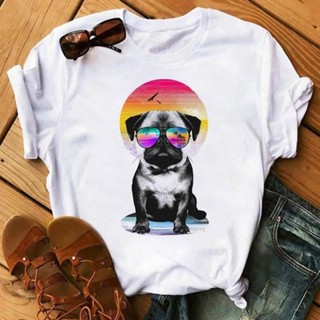 foao888現貨Cute french bulldog Tshirt夏季休閒可愛法國鬥牛犬短袖上衣女