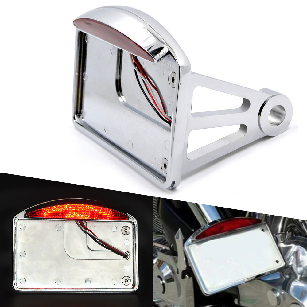 摩托車牌照 LED 尾剎車燈側面安裝支架適用於哈雷 XL883 XL1200 Bobber Chopper 定制