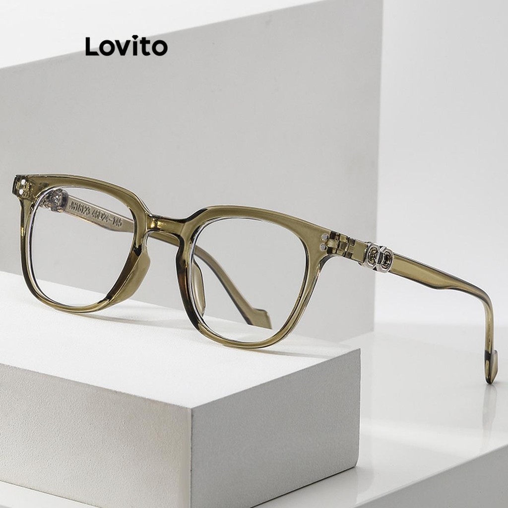 Lovito 女士休閒素色大框防藍光眼鏡 LFA27287