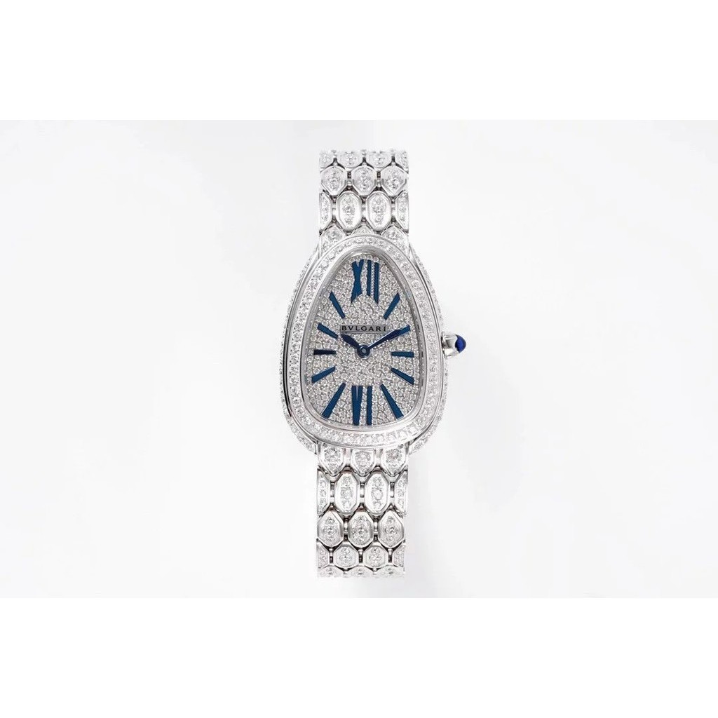 BV廠寶格麗 SERPENTI系列103159滿天星鑲鑽瑞士機芯鎏金蛇影SEDUTTORI腕錶33毫米