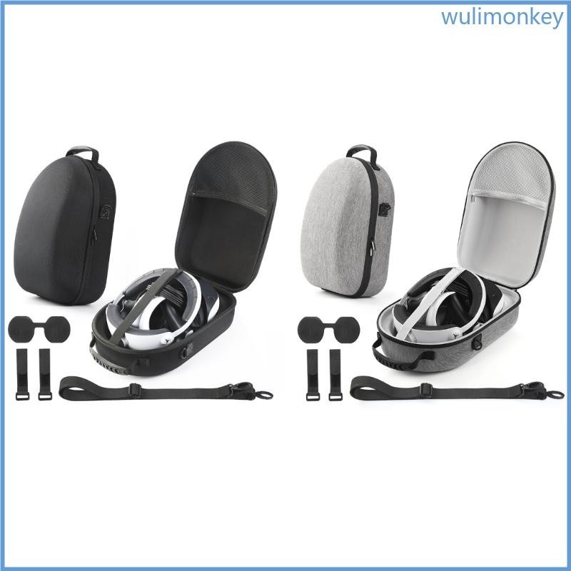 Wu 耳機收納袋外殼適用於 PS VR2 耳機便攜包帶內袋硬 EVA 盒帶鏡頭蓋帶訪問