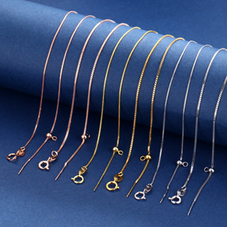 【免運】s925純銀萬能盒子項鏈女路路通穿珠帶針定位可調節盒子DIY鎖骨鏈