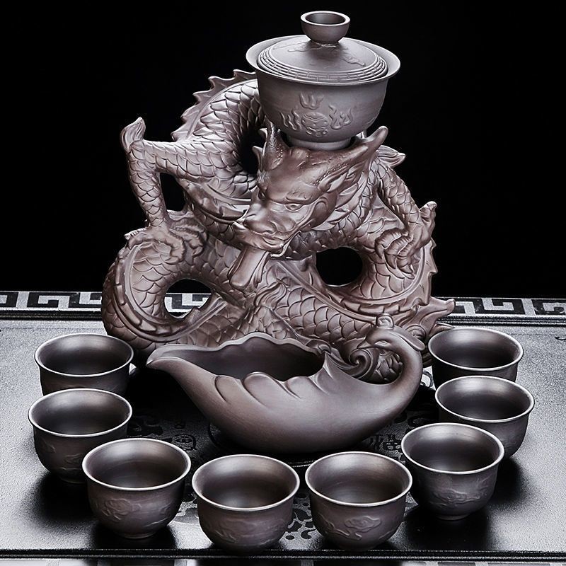 JH 現貨 陶瓷茶具組  紫砂茶具組  自動茶具組 泡茶神器  磁吸泡茶壺  泡茶組 磁吸茶壺 懶人茶具  功夫茶具組