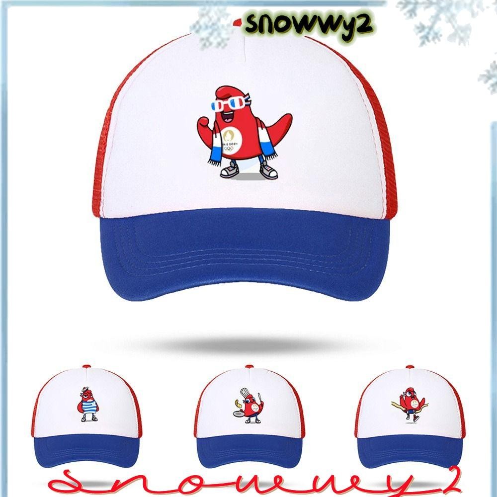 SNOWWY2棒球帽,可調透氣太陽帽,時尚吸汗2024巴黎奧運會巴黎標誌印刷尖頂帽