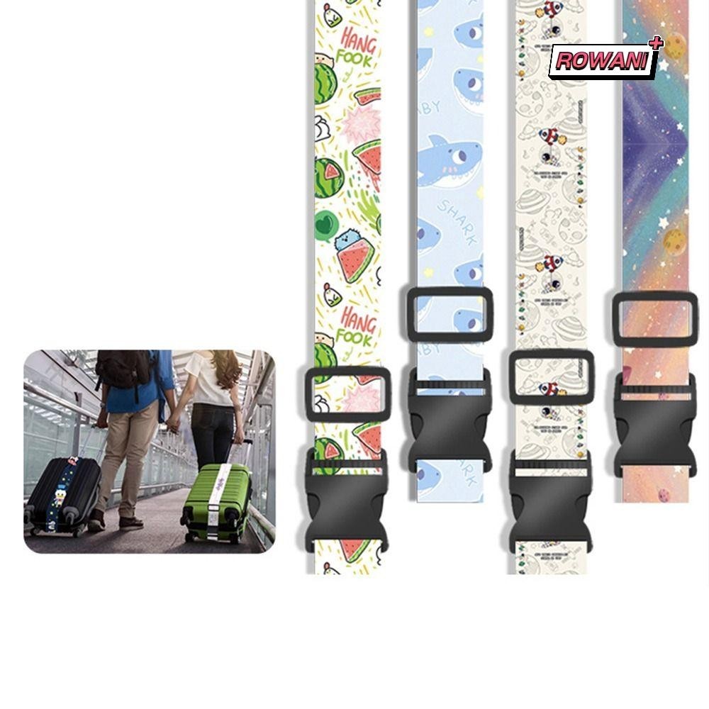 ROWAN1行李扣肩帶,聚酯纖維彈性行李綑紮帶,便攜式可調防盜防丟失手提箱皮帶行李箱配件