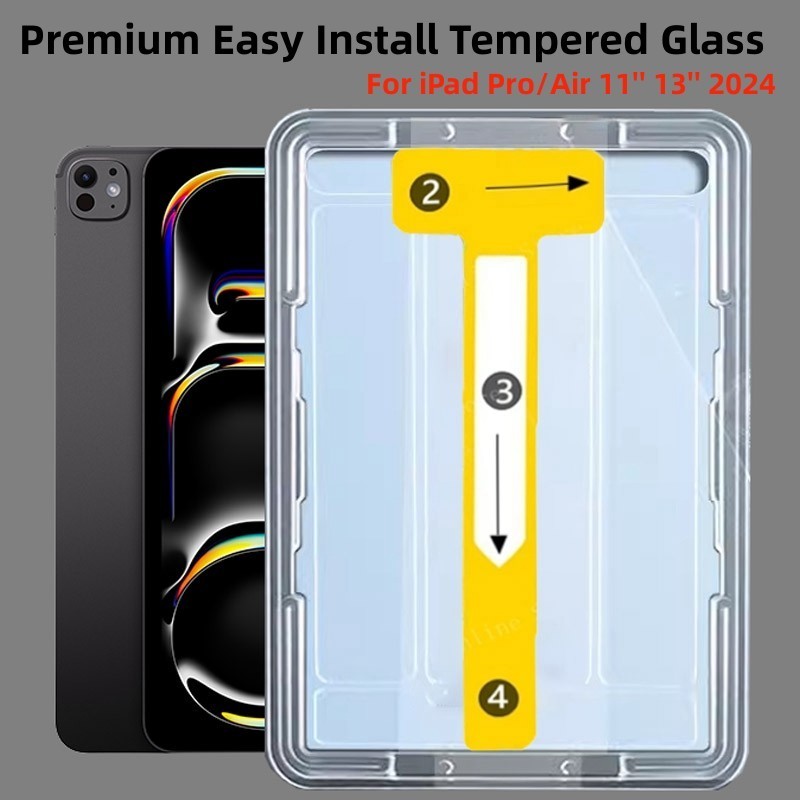 適用於 Apple iPad Pro/Air 11/13 英寸 2024 的優質鋼化玻璃適用於 iPad Air 6 的