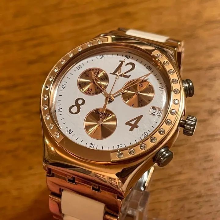 Swatch 手錶 IRONY CHRONO NELLA WHITE 日期 mercari 日本直送 二手