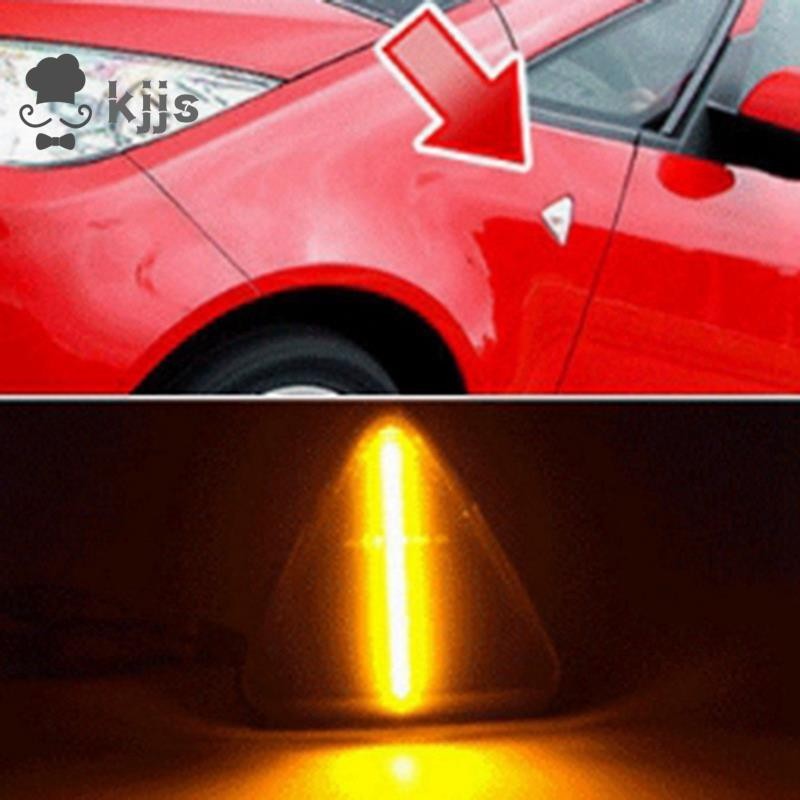 2 件裝汽車動態 LED 轉向信號燈側標誌燈指示燈閃爍燈黑色 ABS 汽車用品適用於 KANGOO II 2008-20