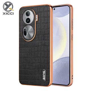 Xicci 個性化鱷魚紋皮革豪華手機殼適用於 OPPO Reno 11 5G/Reno 11Pro 5G 防震 TPU